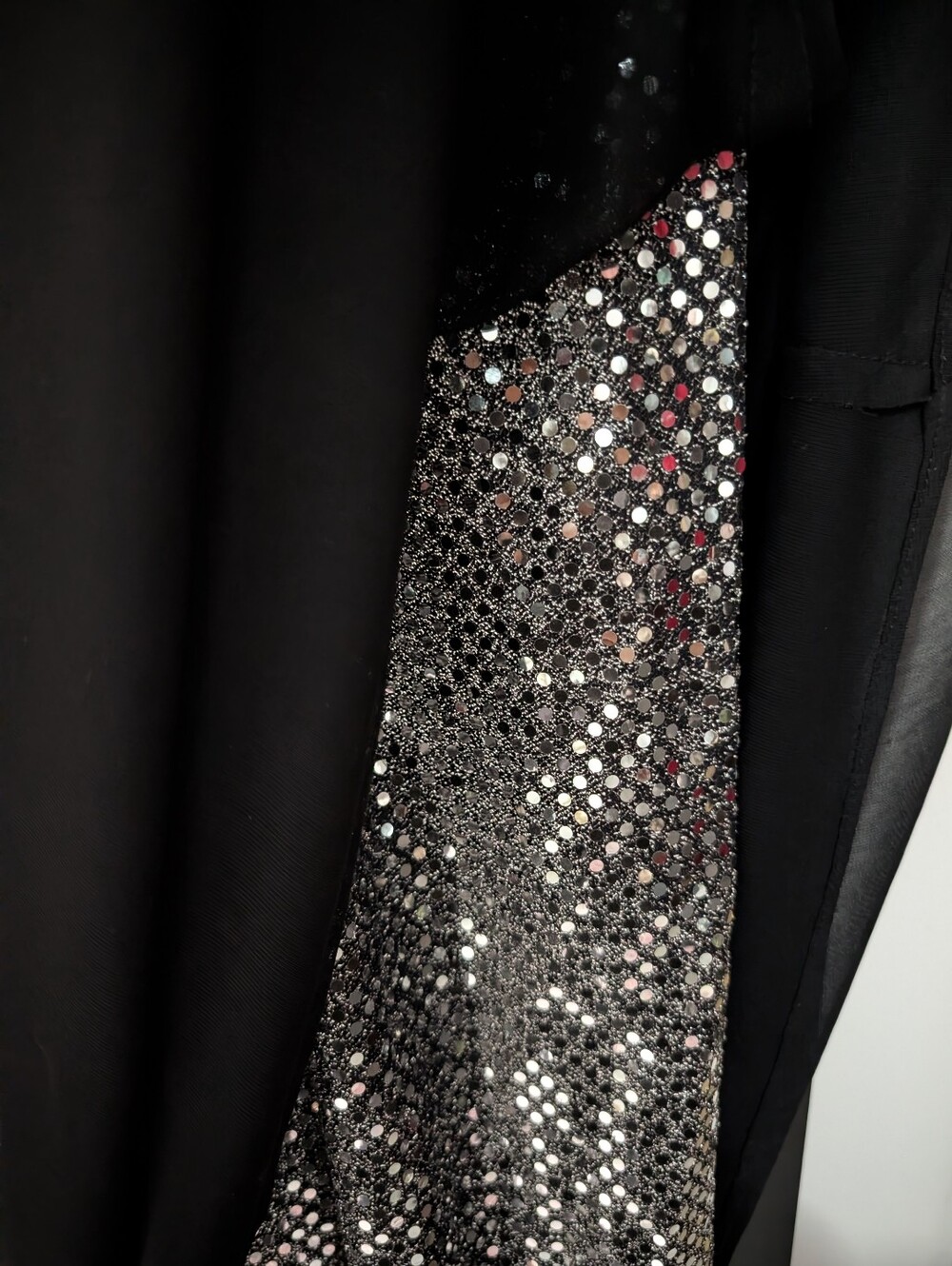 Blondie Nites By Jaslene Black Sequin With Silver Underlay Cowl Neck Maxi Dress - Picture 9 of 9